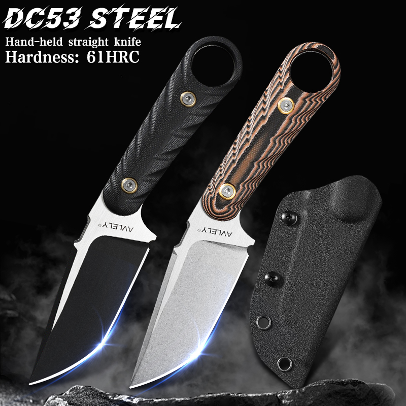 Edc Fixed Blade Deep Carry - High-hardness DC53 steel straight-edge knife; ideal