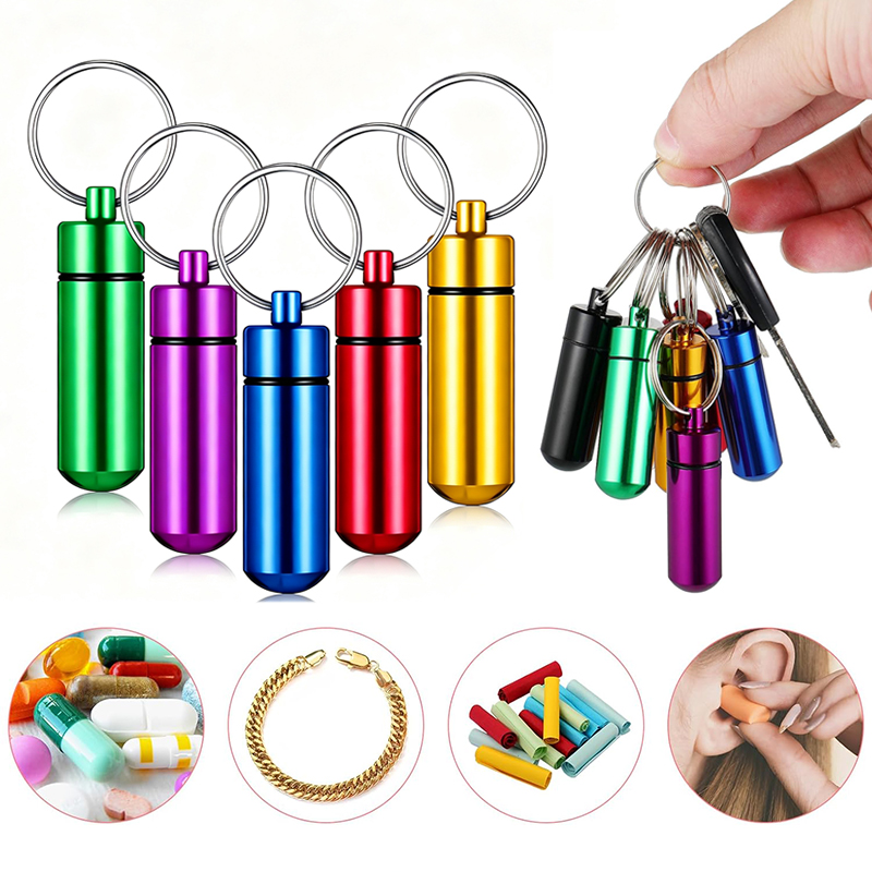 1/5PCS Aluminum Mini Pill Box  - Edc Pill Carry ulasan dan harga