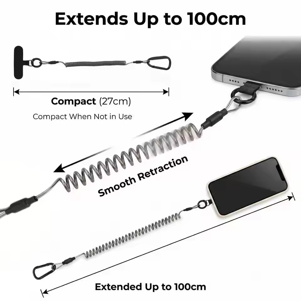 Anti-Lost Flexible Phone Ropes - Carabiner Keychain ulasan dan harga