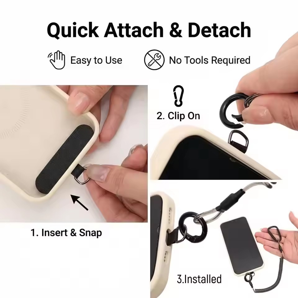 Anti-Lost Flexible Phone Ropes - Carabiner Keychain ulasan dan harga