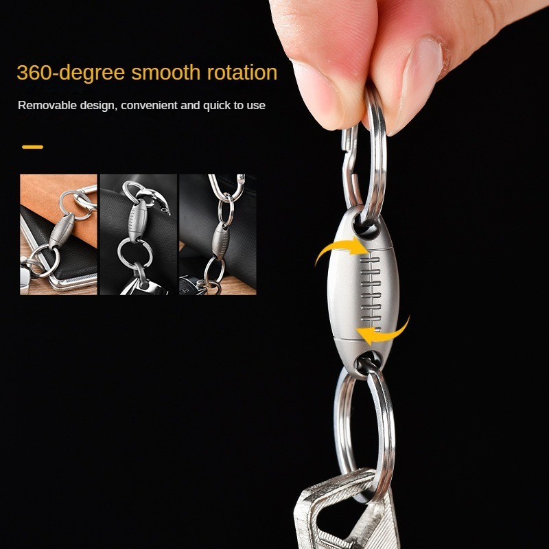 Titanium Rugby Shape Keychain  - Edc Carry Backpack ulasan dan harga